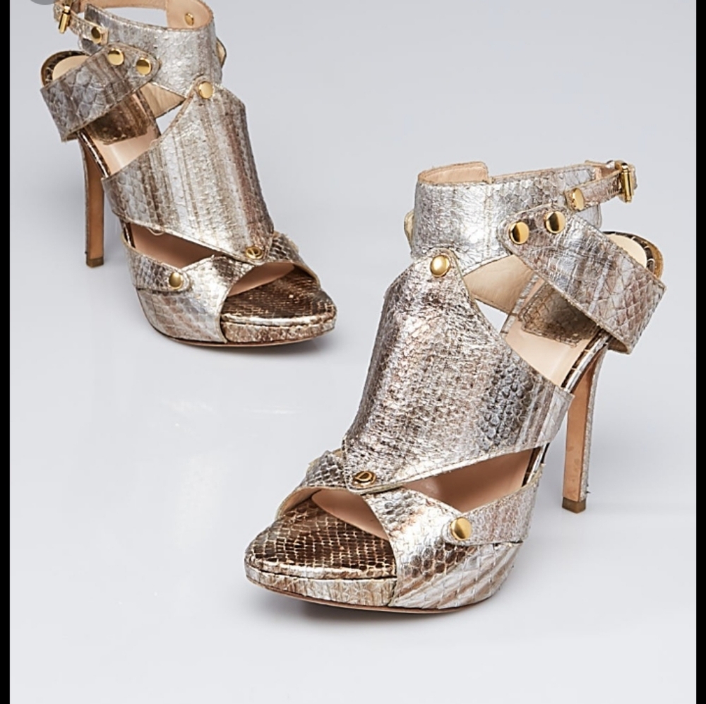 Authentic Dior Gold Python Metallic Heels